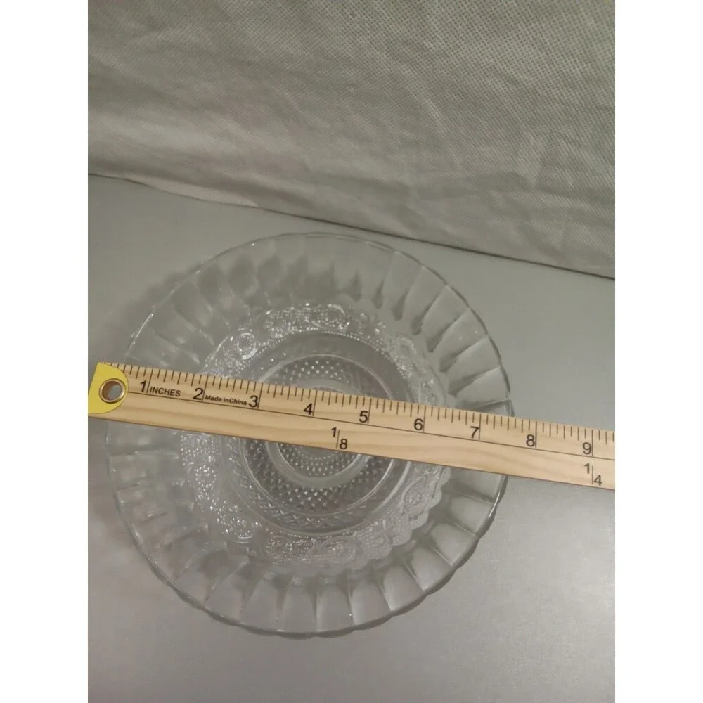 VTG Depression ClearGlass Fluer De Lis Trellis Diamond Pattern KIG Malaysia Dish